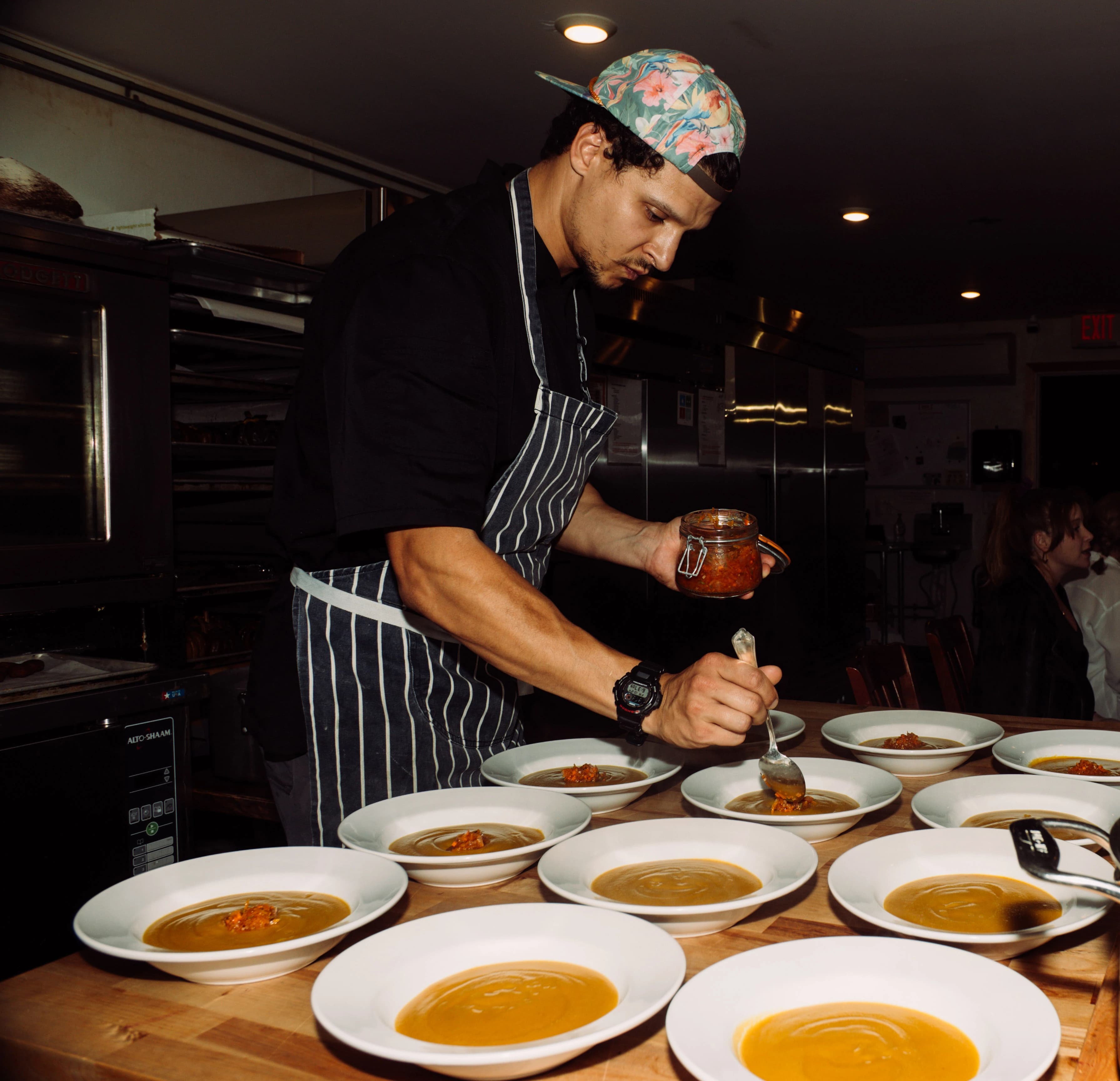 Chef Nikolai preparing a private dining experience in Newport Rhode Island